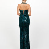 REOMY SEQUIN COWL MAXI BL73D23L
