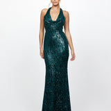 REOMY SEQUIN COWL MAXI BL73D23L