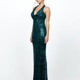 REOMY SEQUIN COWL MAXI BL73D23L