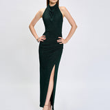 ALLIE HIGH NECK COWL MAXI BL75D01L