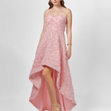 JEMMA STRAPLESS ROSETTE HI LO DRESS SAMPLE BL75D09HL