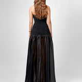 HAISLEY STRAPLESS SHEER SKIRT MAXI BL75D14L