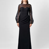 GRACELYNN SHEER SLEEVE MAXI BL75D22L