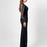 GRACELYNN SHEER SLEEVE MAXI BL75D22L