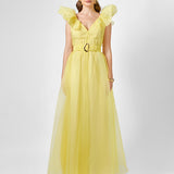 SKY RUFFLE SHOULDER MAXI SAMPLE BL75D23L