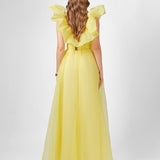 SKY RUFFLE SHOULDER MAXI SAMPLE BL75D23L