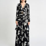 ZARIA RUCHED LONG SLEEVE MAXI SAMPLE BL75D34L