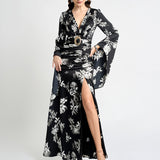 ZARIA RUCHED LONG SLEEVE MAXI SAMPLE BL75D34L