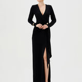 SHEVON LONG SLEEVE DRAPED MAXI BL77D07L