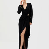 SHEVON LONG SLEEVE DRAPED MAXI BL77D07L
