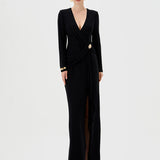 SHEVON LONG SLEEVE DRAPED MAXI BL77D07L