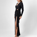 SHEVON LONG SLEEVE DRAPED MAXI BL77D07L