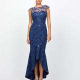 PHOEBE CAP SLEEVE HI LO DRESS BL79D04HL