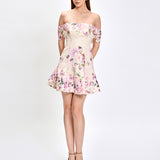 ALANA OFF SHOULDER FLORAL MINI BL80D11S