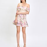 ALANA OFF SHOULDER FLORAL MINI BL80D11S