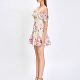 ALANA OFF SHOULDER FLORAL MINI BL80D11S