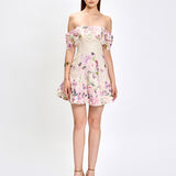 ALANA OFF SHOULDER FLORAL MINI BL80D11S