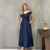 WYNTER OFF SHOULDER MIDI BL82D30S - Navy