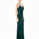 HANAMI PATTERN SEQUIN MAXI BL83D0122 - Emerald