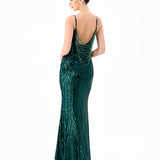 HANAMI PATTERN SEQUIN MAXI BL83D0122 - Emerald