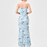 JAZLENE FLORAL CHIFFON MIDAXI BL83D0101