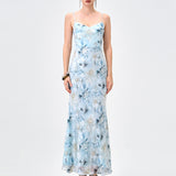 JAZLENE FLORAL CHIFFON MIDAXI BL83D0101