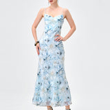 JAZLENE FLORAL CHIFFON MIDAXI BL83D0101