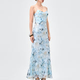 JAZLENE FLORAL CHIFFON MIDAXI BL83D0101