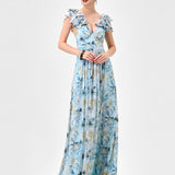 MARKOVA FRILL SHOULDER MAXI BL83D0103