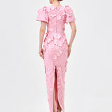 ALINDA PUFF SLEEVE FLORAL MIDAXI BL83D0107