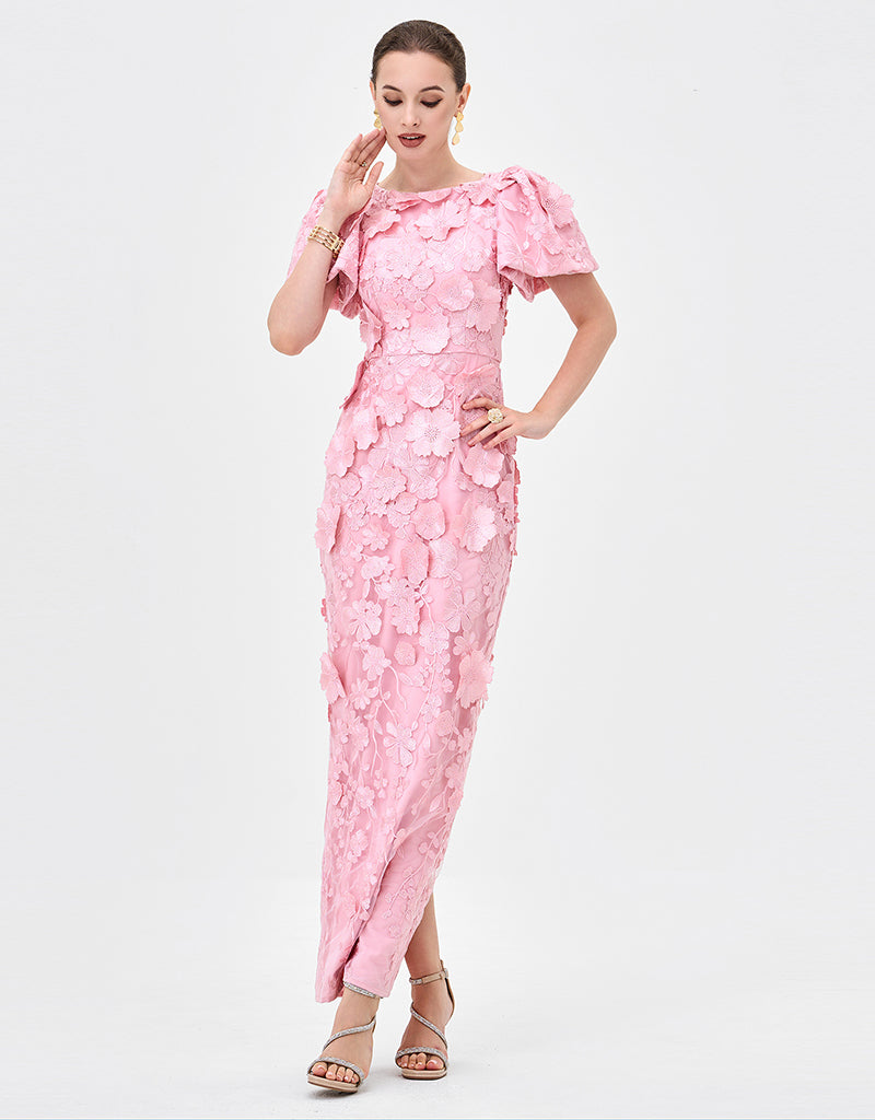 ALINDA PUFF SLEEVE FLORAL MIDAXI BL83D0107