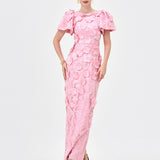 ALINDA PUFF SLEEVE FLORAL MIDAXI BL83D0107