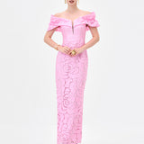 CHARLEXIS OFF SHOULDER MIDAXI BL83D0111