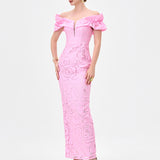 CHARLEXIS OFF SHOULDER MIDAXI BL83D0111