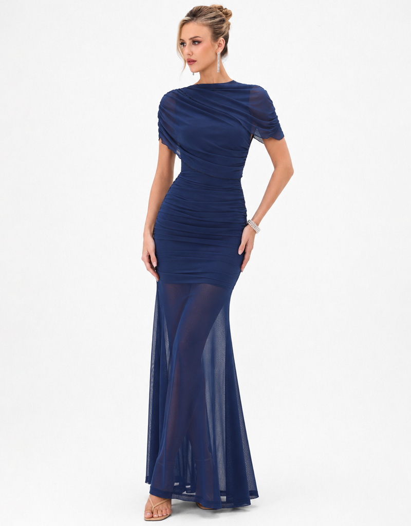 MEIDA HIGH NECK OVERLAY MAXI BL83D65070D
