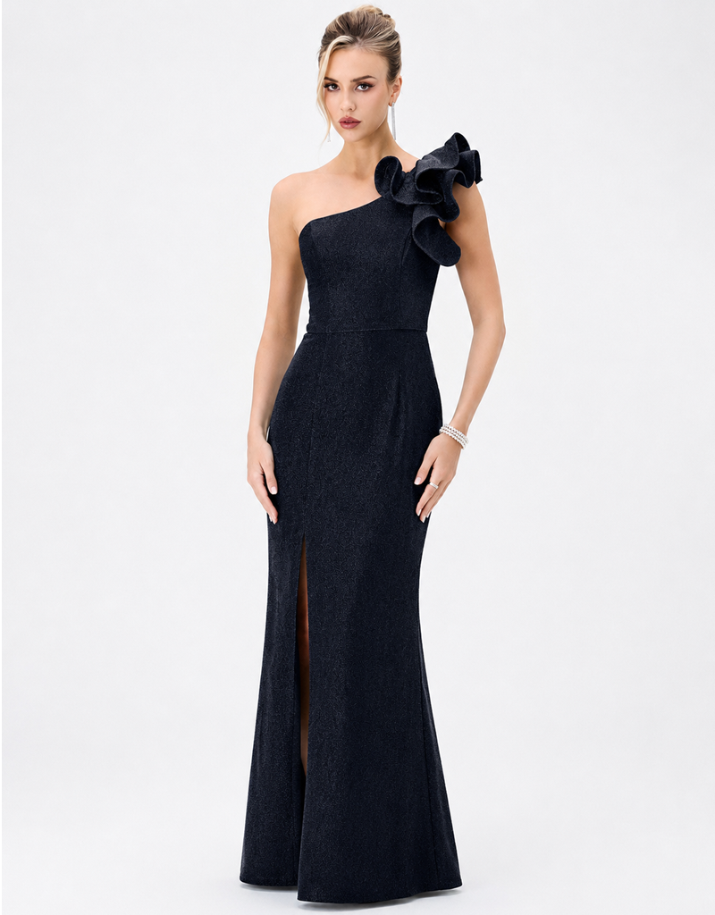 ILLIA FRILL SHOULDER MAXI BL84D0409