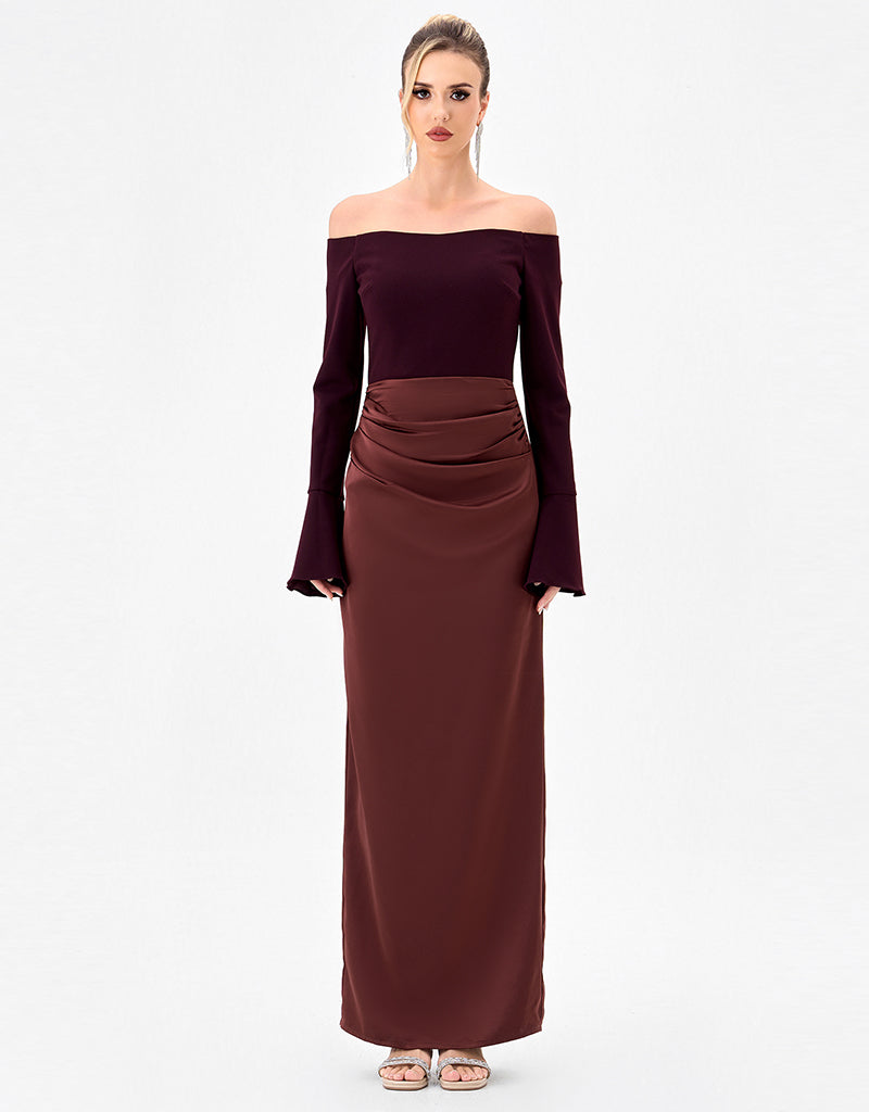 CARIEL OFF SHOULDER MAXI BL85D0402
