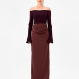 CARIEL OFF SHOULDER MAXI BL85D0402