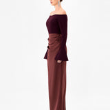 CARIEL OFF SHOULDER MAXI BL85D0402