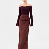 CARIEL OFF SHOULDER MAXI BL85D0402