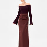 CARIEL OFF SHOULDER MAXI BL85D0402