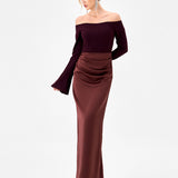 CARIEL OFF SHOULDER MAXI BL85D0402