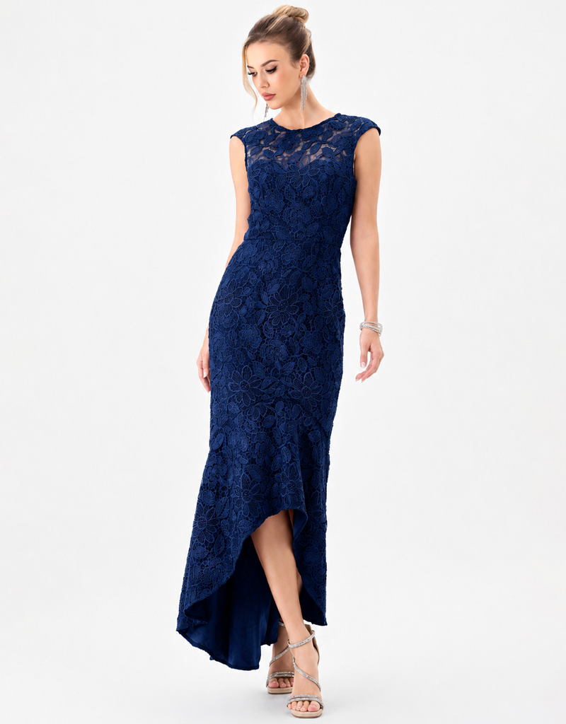 FREIDA LACE HI LO DRESS BL85D0605