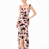 RIVEER HI LO FLORAL MIDI BL86D07228