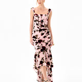 RIVEER HI LO FLORAL MIDI BL86D07228