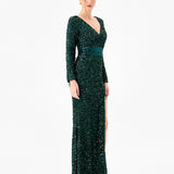 CLYRA SLEEVED SEQUIN MAXI BL86D07247