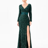 CLYRA SLEEVED SEQUIN MAXI BL86D07247