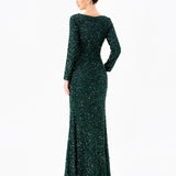 CLYRA SLEEVED SEQUIN MAXI BL86D07247