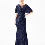 PAOLA FLUTTER SEQUIN MAXI BL86D07248