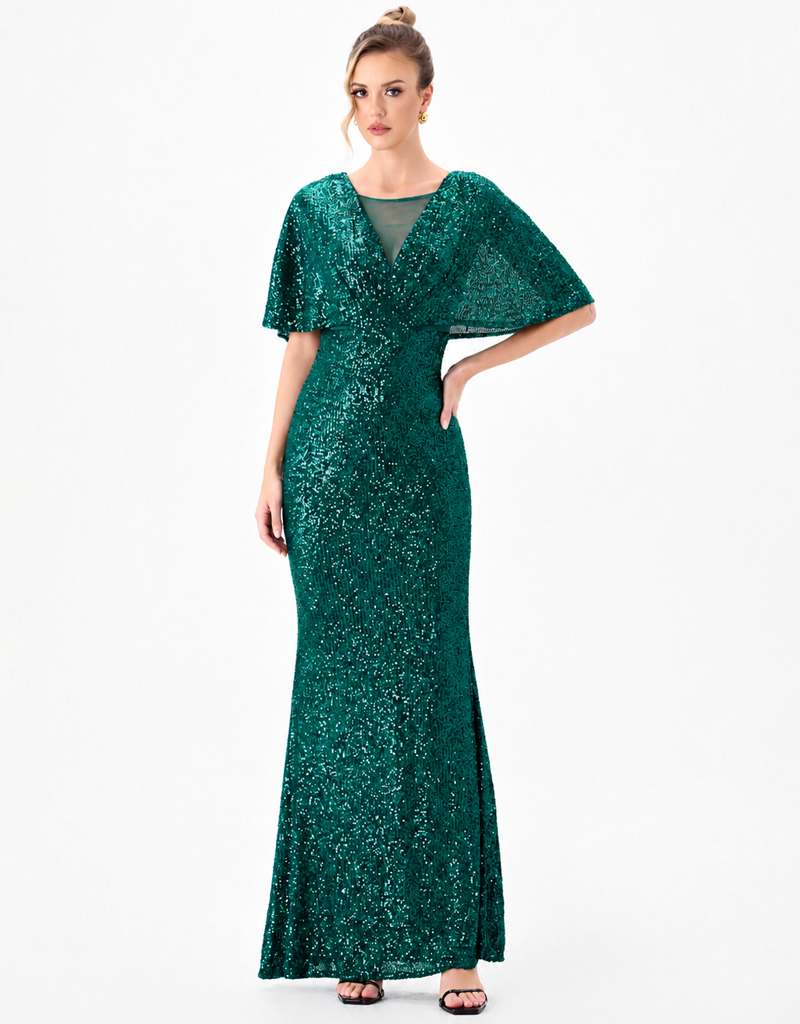 PAOLA FLUTTER SEQUIN MAXI BL86D07248